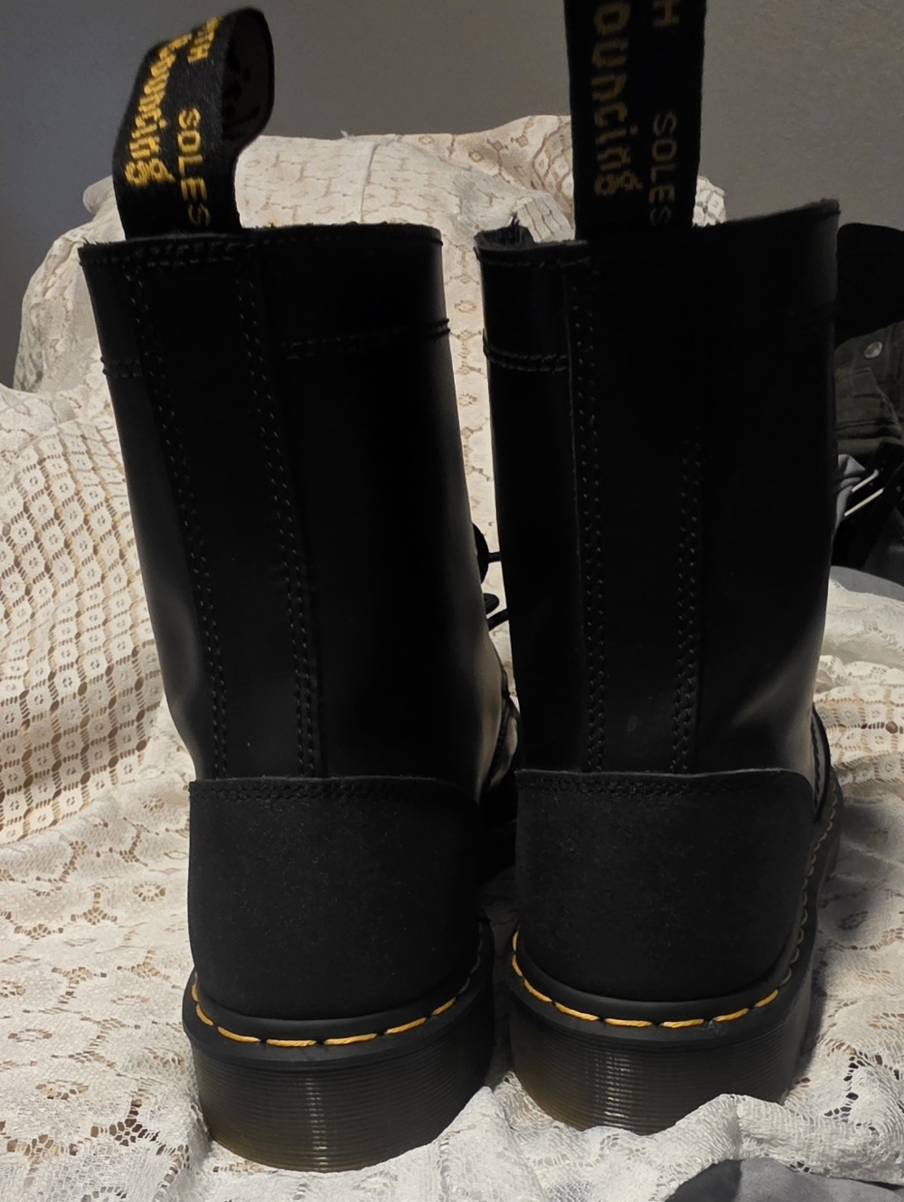 Dr. Martens 1460 Guard Panel Leather Lace-Up Boots in Black - Picture 4 of 8